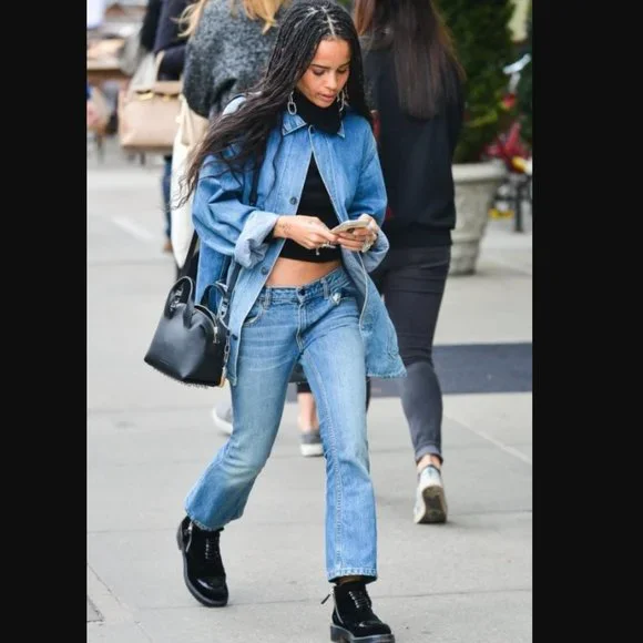 Alexander Wang 100% Cotton Medium Wash Low Rise Ankle Crop Kick Flare Jean 27 6 - Picture 3 of 10